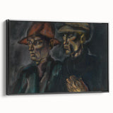 Realism Art Prints - Tramps by Konštantín Bauer Dark Expressive Portrait