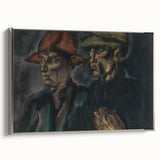 Realism Art Prints - Tramps by Konštantín Bauer Dark Expressive Portrait