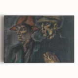 Realism Art Prints - Tramps by Konštantín Bauer Dark Expressive Portrait