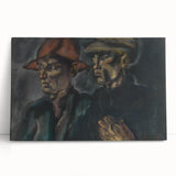 Realism Art Prints - Tramps by Konštantín Bauer Dark Expressive Portrait