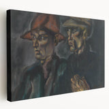 Realism Art Prints - Tramps by Konštantín Bauer Dark Expressive Portrait