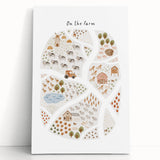 Kids Educational Wall Art - Illustrated Farm Life Learning Print