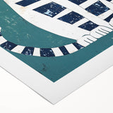 Children's Wall Decor – Quirky Blue Cat Illustration for Kids