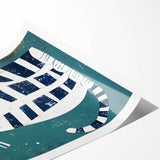 Children's Wall Decor – Quirky Blue Cat Illustration for Kids