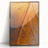 Mid-century modernist large art print of an autumnal scene on acrylic, with gold frame, ideal for modern art wall decor.