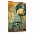 Serene Lotus Living Room Wall Art – Vintage Canvas Print