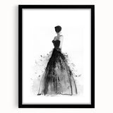 Abstract figurative art frame in matte black, showcasing a modern design with a geometric pattern, perfect for contemporary home decor.