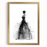 Abstract figurative frame with a gold mat, showcasing a unique design that combines modern art elements and elegant framing, perfect for enhancing any interior decor.