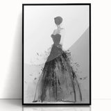 Framed acrylic artwork showcasing an abstract figurative design in bold colors, featuring a black frame, perfect for modern home decor or art collections.