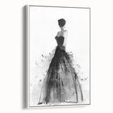 Framed abstract figurative canvas art in white, showcasing a modern design with dynamic shapes and soft color gradients, perfect for contemporary decor.