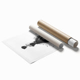 Abstract figurative rolled print showcasing vibrant colors and dynamic shapes, ideal for modern home decor, presented in a secure cardboard tube for safe shipping.