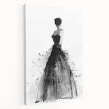 Abstract figurative stretched canvas artwork showcasing vibrant colors and dynamic shapes, displayed in a side view to highlight its depth and texture.