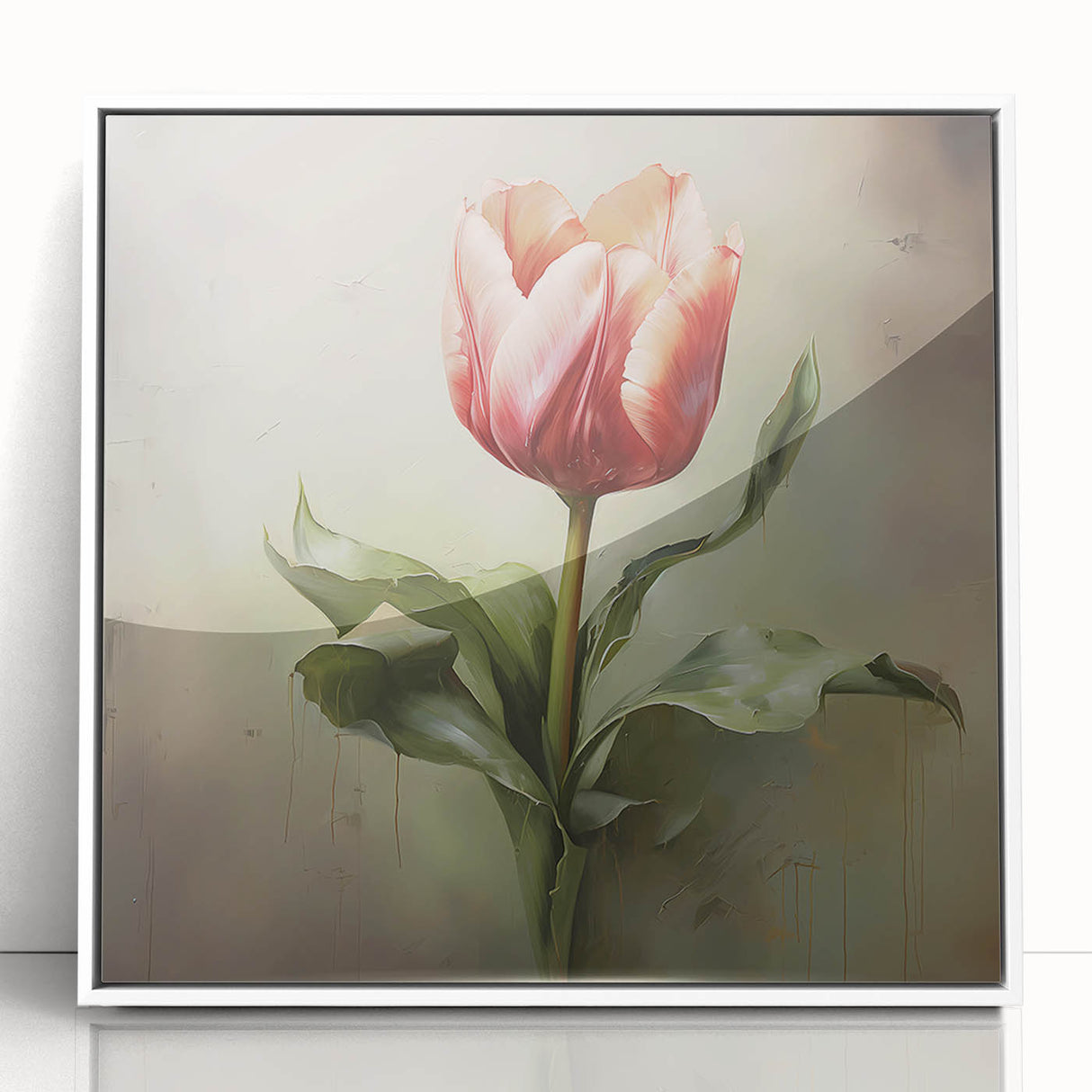 Framed abstract floral wall art with vibrant colors in a white frame, showcasing intricate designs that enhance modern home decor. Perfect for living spaces or offices.