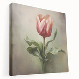 Abstract floral wall art on stretched canvas showcases vibrant colors and intricate designs, adding a modern touch to any interior decor. The side view highlights the canvas edges, emphasizing its quality craftsmanship and artistic appeal, perfect for enhancing living spaces or office environments.