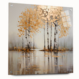 Abstract landscape wall art displayed in acrylic glass, showcasing vibrant colors and intricate details, secured with decorative pins for an elegant presentation. This modern decor piece adds a contemporary touch to any interior setting.