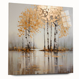 Abstract landscape wall art displayed in a sleek acrylic glass frame, showcasing vibrant colors and intricate patterns, ideal for modern home decor.