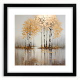 Abstract landscape wall art framed in black with a mat, showcasing vibrant colors and geometric patterns, perfect for modern home decor. Ideal for enhancing living spaces.