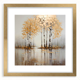 Abstract landscape wall art framed in gold, showcasing vibrant colors and intricate details, perfect for enhancing modern home decor and artistic ambiance.