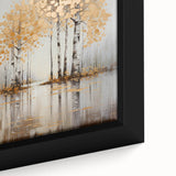 Framed abstract landscape wall art in vibrant colors, showcasing sweeping brushstrokes and textured details, perfect for modern home decor.