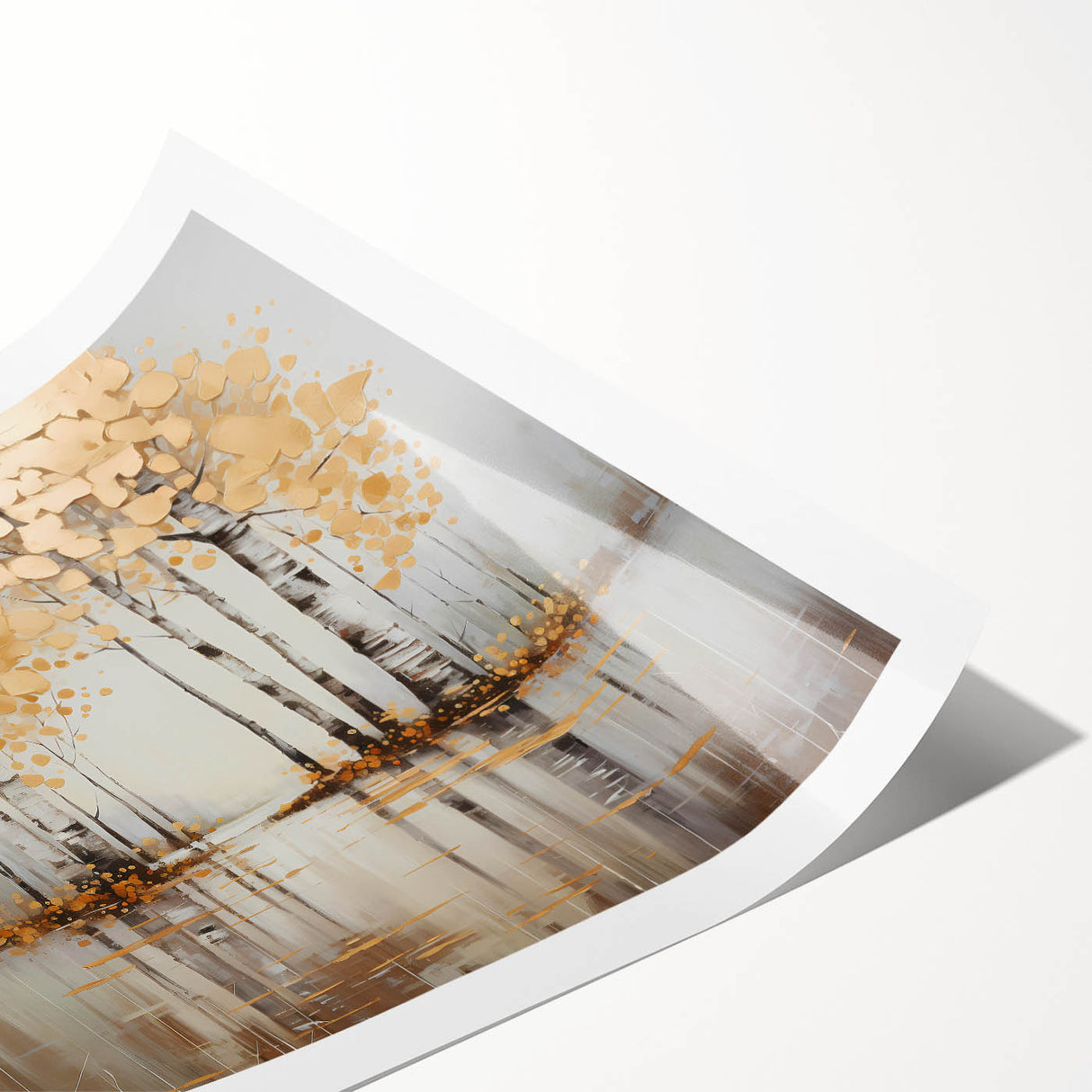 Abstract landscape wall art print showcasing vibrant colors and flowing shapes, rolled and ready for framing. Perfect for modern home decor and artistic expression.