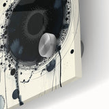 Minimalist Abstract Wall Art – Black Ink Orbital Circle Design