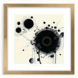 Minimalist Abstract Wall Art – Black Ink Orbital Circle Design