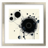 Minimalist Abstract Wall Art – Black Ink Orbital Circle Design
