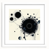 Minimalist Abstract Wall Art – Black Ink Orbital Circle Design