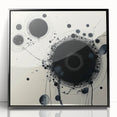 Minimalist Abstract Wall Art – Black Ink Orbital Circle Design