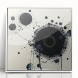 Minimalist Abstract Wall Art – Black Ink Orbital Circle Design