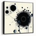 Minimalist Abstract Wall Art – Black Ink Orbital Circle Design