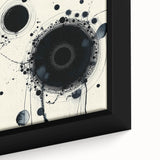 Minimalist Abstract Wall Art – Black Ink Orbital Circle Design