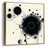 Minimalist Abstract Wall Art – Black Ink Orbital Circle Design