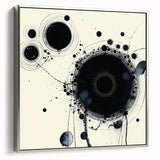 Minimalist Abstract Wall Art – Black Ink Orbital Circle Design