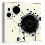 Minimalist Abstract Wall Art – Black Ink Orbital Circle Design