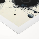 Minimalist Abstract Wall Art – Black Ink Orbital Circle Design