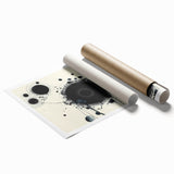 Minimalist Abstract Wall Art – Black Ink Orbital Circle Design