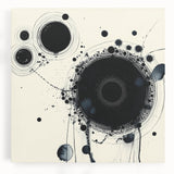 Minimalist Abstract Wall Art – Black Ink Orbital Circle Design
