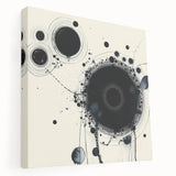 Minimalist Abstract Wall Art – Black Ink Orbital Circle Design