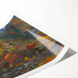 Man on the River Bank - Vibrant Expressionist Landscape Wall Art