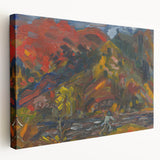 Man on the River Bank - Vibrant Expressionist Landscape Wall Art