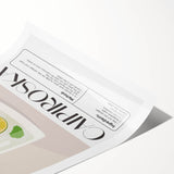 Extra large wall art on rolled print featuring line art flowers in black and white, ideal for large living room wall decor.