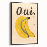 Black and white vintage poster art of assorted fruits on framed canvas, suitable for bedroom wall decor.