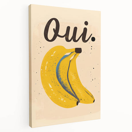 Large art depicting assorted fruits in vibrant colors on a stretched canvas, ideal for kitchen wall decor.