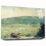 Landscape at Saint-Ouen by Seurat: Soft Impressionist Landscape Wall Art