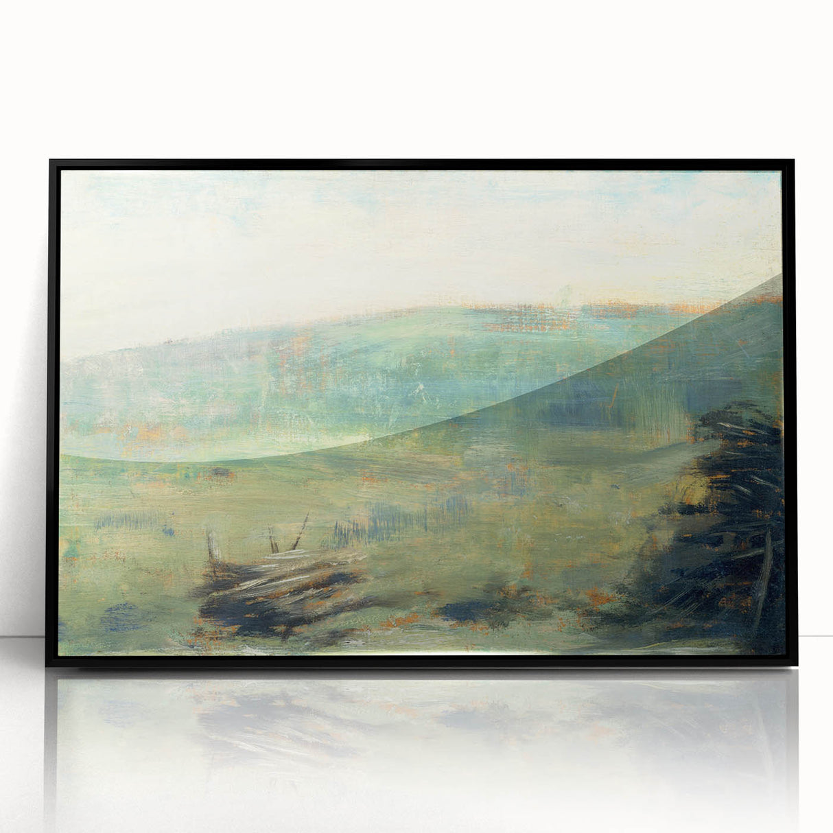 Landscape at Saint-Ouen by Seurat: Soft Impressionist Landscape Wall Art