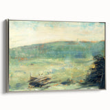 Landscape at Saint-Ouen by Seurat: Soft Impressionist Landscape Wall Art