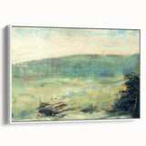 Landscape at Saint-Ouen by Seurat: Soft Impressionist Landscape Wall Art