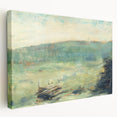 Landscape at Saint-Ouen by Seurat: Soft Impressionist Landscape Wall Art