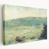 Landscape at Saint-Ouen by Seurat: Soft Impressionist Landscape Wall Art